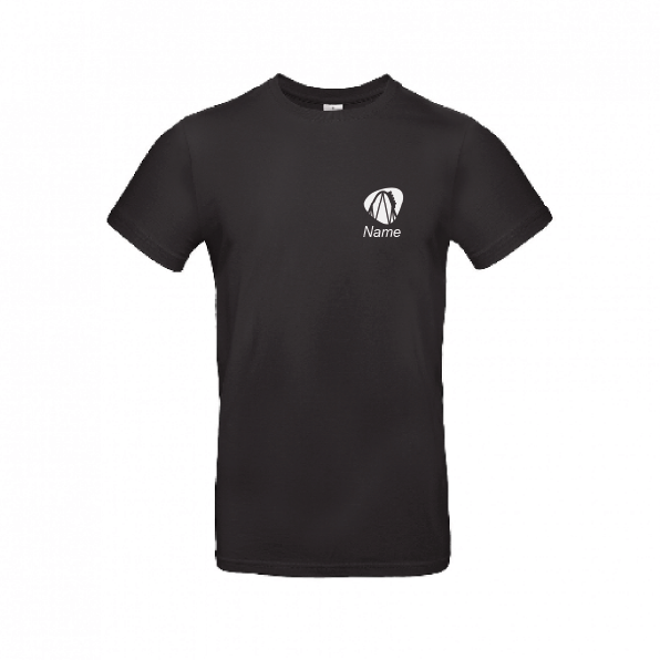 Unisex T-Shirt - Farbe schwarz mit weißer Schrift mit App Werbung inkl. Name und Versand